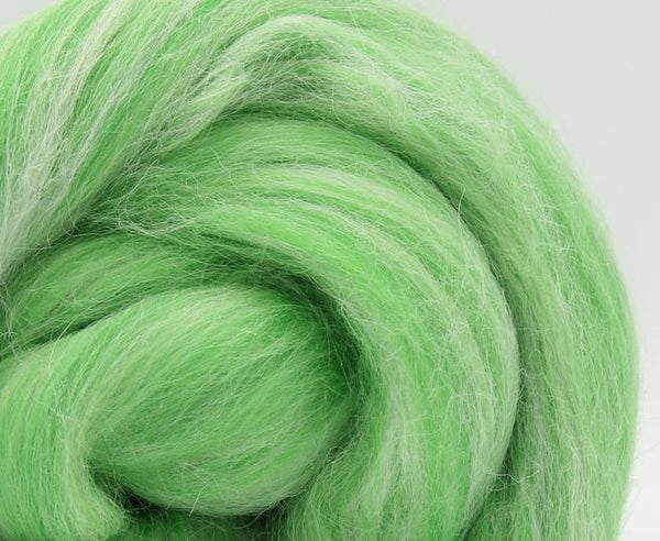 Dolomites Green - Merino and Aplaca Roving, Combed Top - Mohair & More