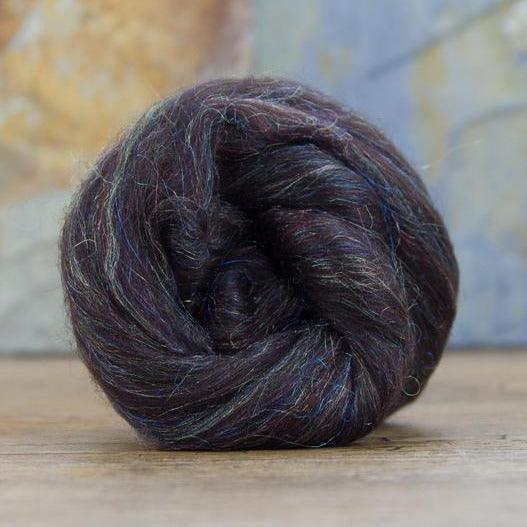 Glitzy Mocha Merino Roving / Top - Mohair & More