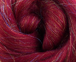 Glitzy Ruby Merino Roving / Top - Mohair & More