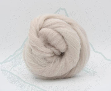 Mont Blanc Taupe - Merino and Aplaca Roving, Combed Top