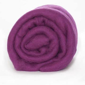 NZ Perendale Wool Carded Batt - Damson-7 oz