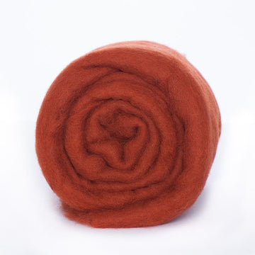 NZ Perendale Wool Carded Batt - Rust-7 oz