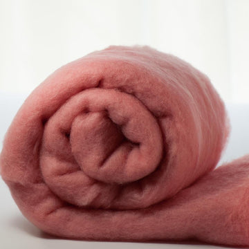NZ Perendale Wool Carded Batt - Salmon-7 oz